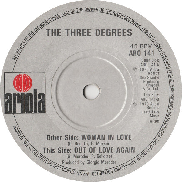 The Three Degrees : Woman In Love (7", Single, Sol)