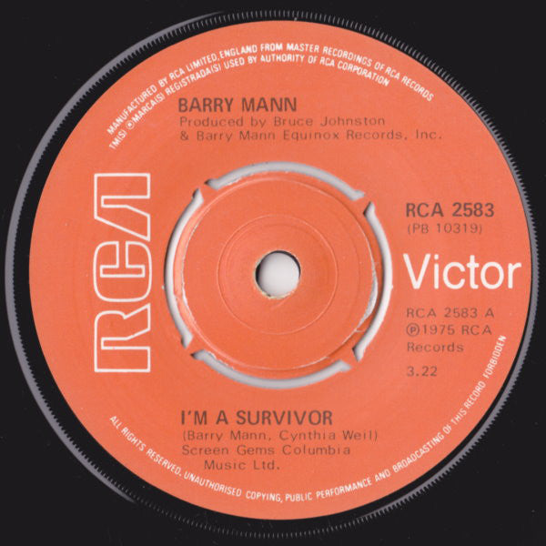 Barry Mann : I'm A Survivor (7", Single)