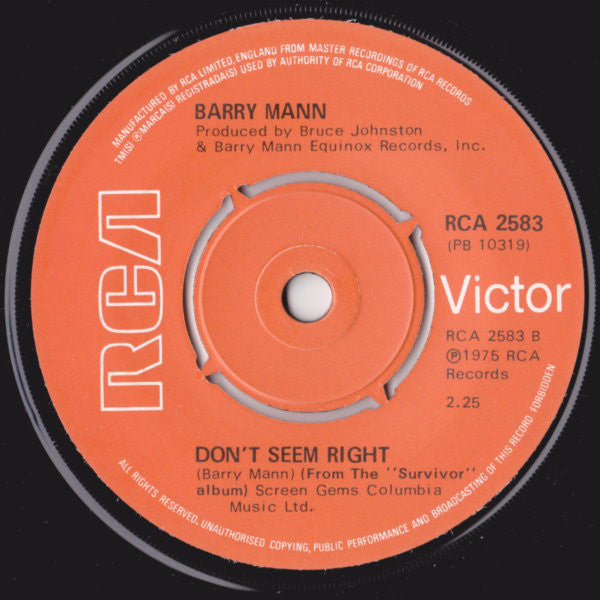 Barry Mann : I'm A Survivor (7", Single)