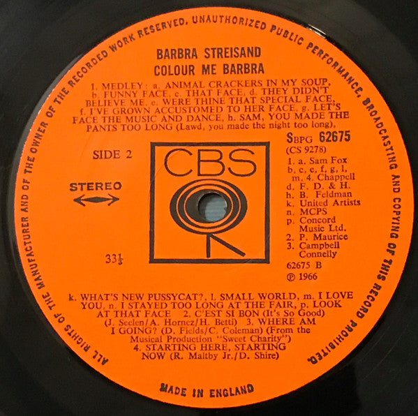 Barbra Streisand : Colour Me Barbra (LP, Album)