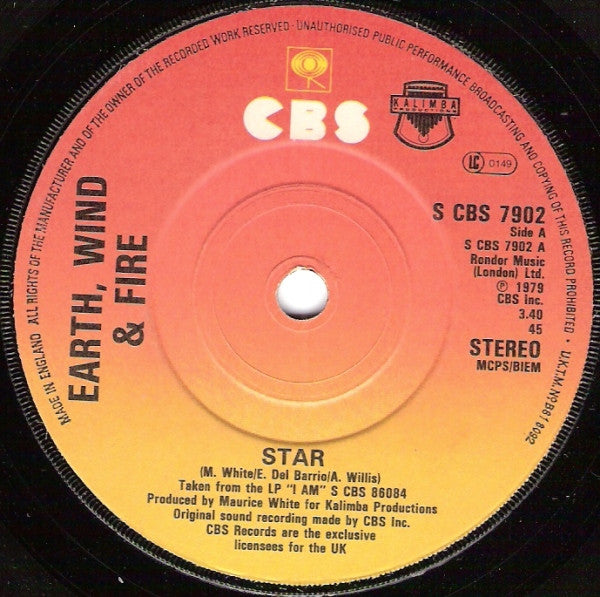 Earth, Wind & Fire : Star (7", Single)