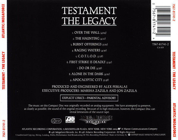Testament (2) : The Legacy (CD, Album, RP)