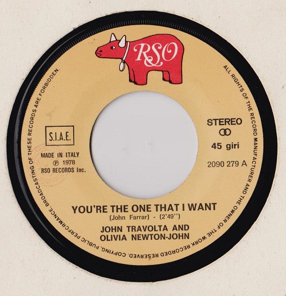 John Travolta And Olivia Newton-John : You're The One That I Want (7", Single)