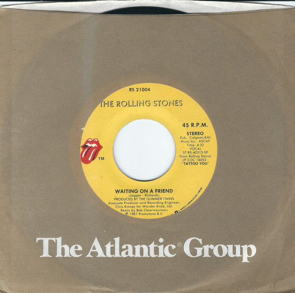 The Rolling Stones : Waiting On A Friend (7", Single, Spe)