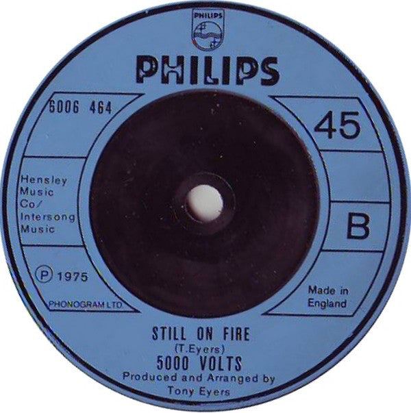 5000 Volts : I'm On Fire (7", Single, Inj)