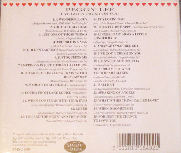 Peggy Lee : I've Got A Crush On You (CD, Comp)