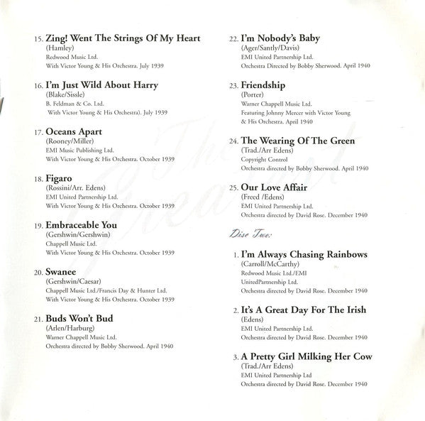 Judy Garland : Judy Garland The Greatest (50 Classic Songs) (2xCD, Comp, RM)