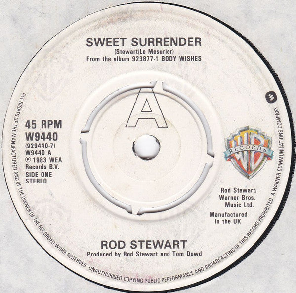 Rod Stewart : Sweet Surrender (7", Kno)