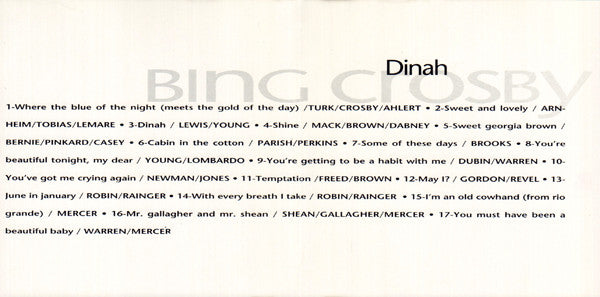 Bing Crosby : Dinah (CD, Comp)