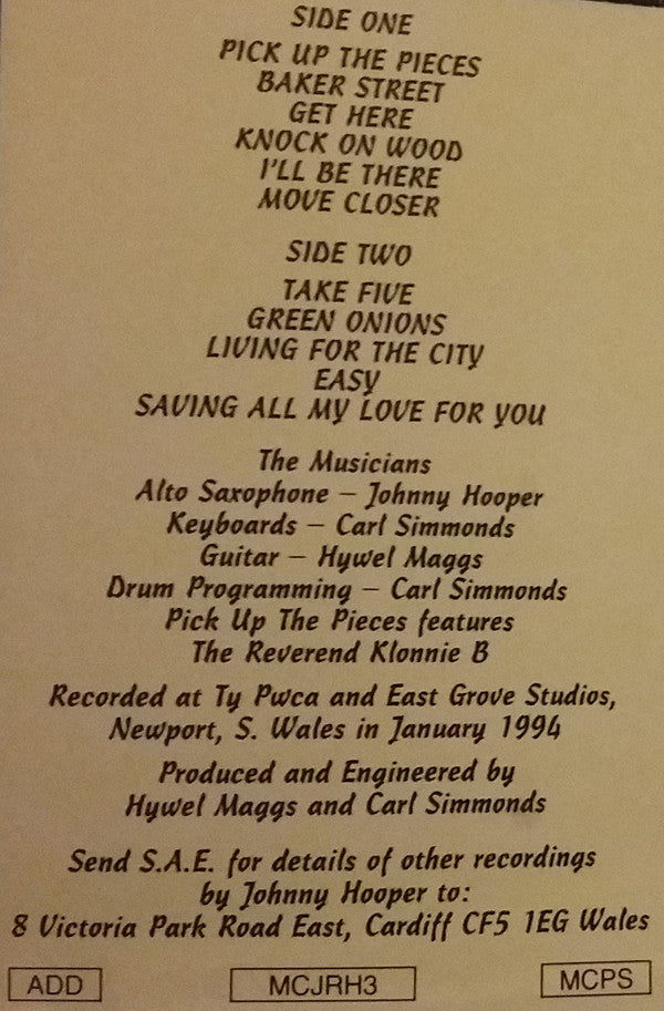 Johnny Hooper : For The City (Cass, Album)