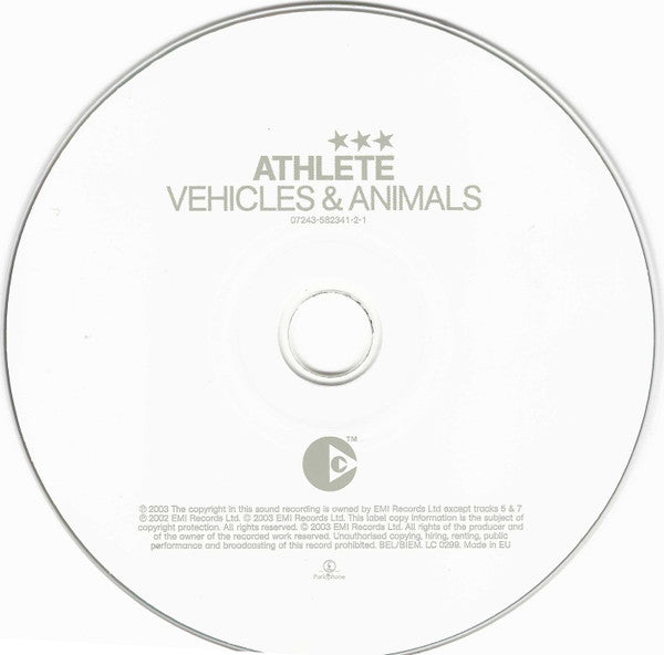 Athlete : Vehicles & Animals (CD, Album, Copy Prot., RP)