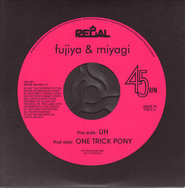 Fujiya & Miyagi : Uh (CD, Single, Promo, Car)