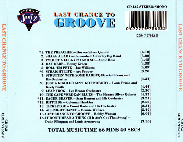 Various : Last Chance To Groove (CD, Comp, Mono)