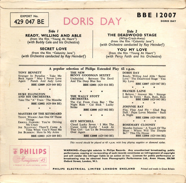 Doris Day : Doris Day (7", EP)