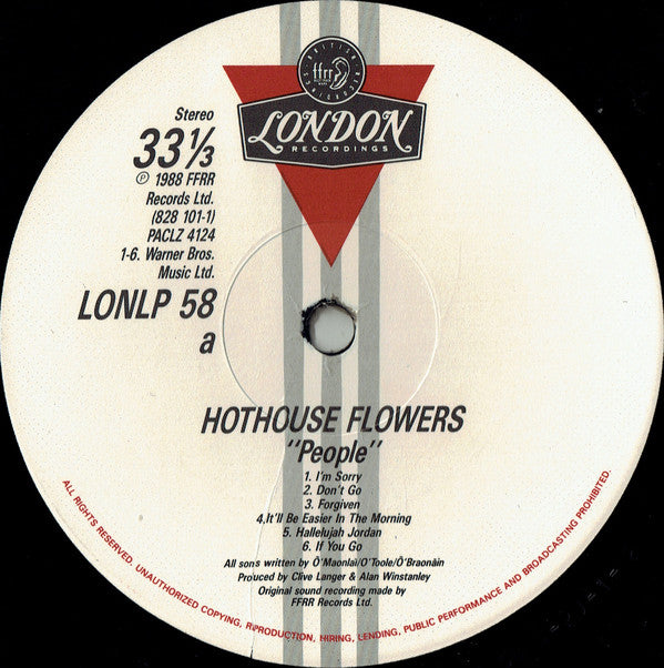 Hothouse Flowers : People (LP, Album)