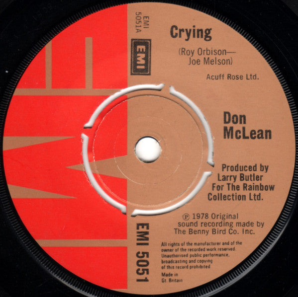 Don McLean : Crying (7", Com)