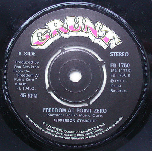 Jefferson Starship : Jane / Freedom At Point Zero (7", Single)