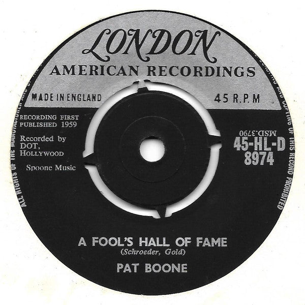 Pat Boone : A Fool's Hall Of Fame (7", Single, 4 P)