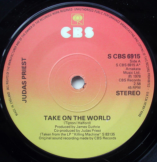 Judas Priest : Take On The World (7", Single)