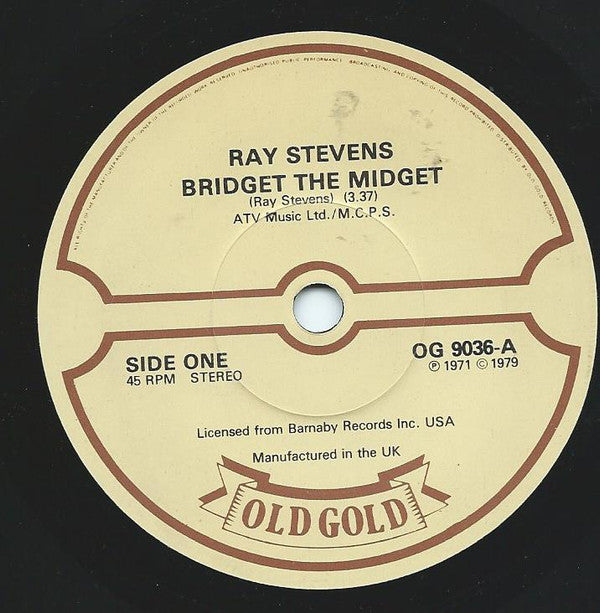 Ray Stevens : Bridget The Midget / Everything Is Beautiful (7", RE)