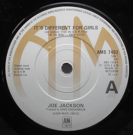 Joe Jackson : It's Different For Girls (7", Single)