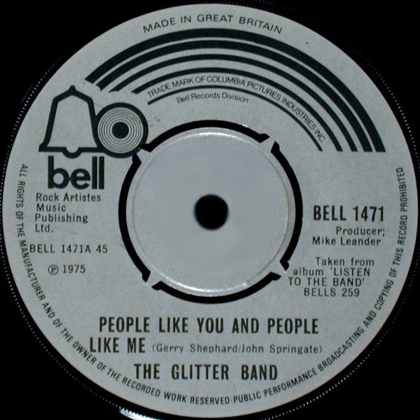 The Glitter Band : People Like You And People Like Me  (7", Single)
