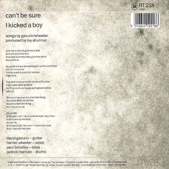 The Sundays : Can't Be Sure (7", Single, Gre)