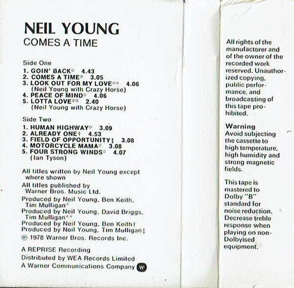 Neil Young : Comes A Time (Cass, Album)