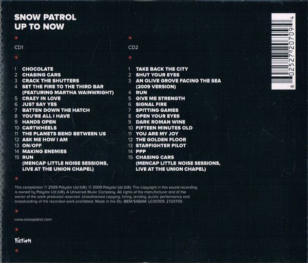 Snow Patrol : Up To Now (2xCD, Comp)