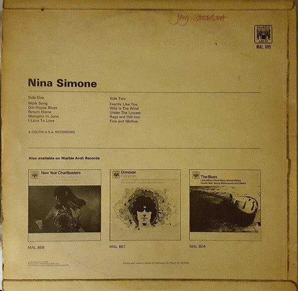 Nina Simone : Nina Simone (LP, Comp)