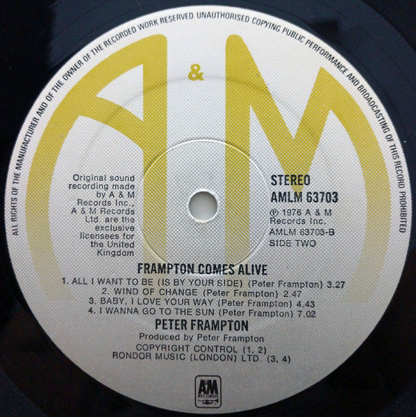 Peter Frampton : Frampton Comes Alive! (2xLP, Album)