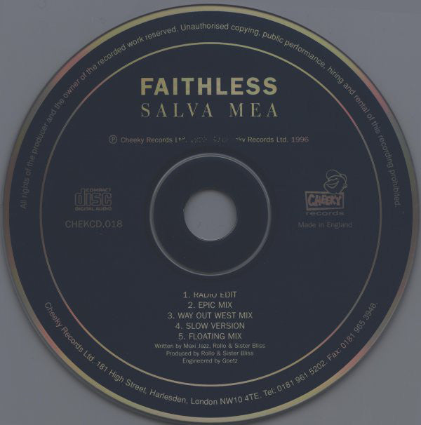 Faithless : Salva Mea (CD, Single)