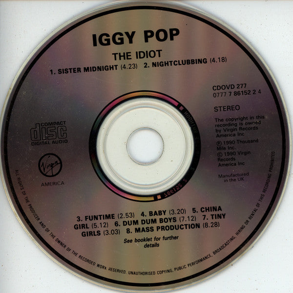 Iggy Pop : The Idiot (CD, Album, RE)