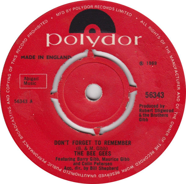 Bee Gees : Don't Forget To Remember (7", Single, 4-P)