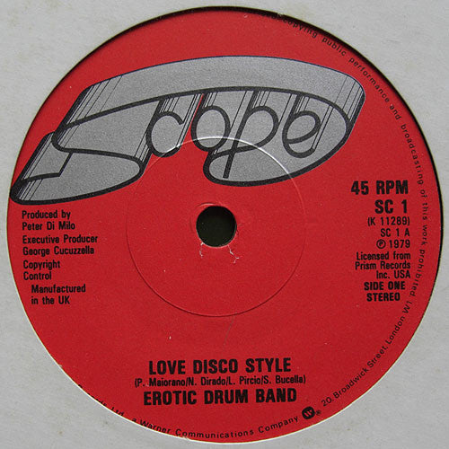 Erotic Drum Band : Love Disco Style / Jerky Rhythm (7")