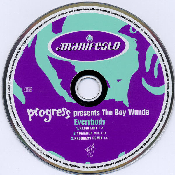 Progress (5) Presents The Boy Wunda : Everybody (CD, Single)