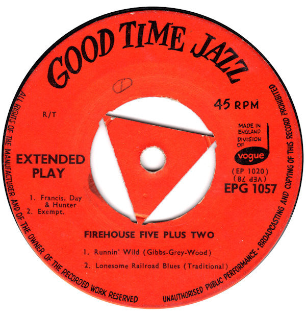 Firehouse Five Plus Two : Firehouse Five Plus Two (7", EP, Tri)