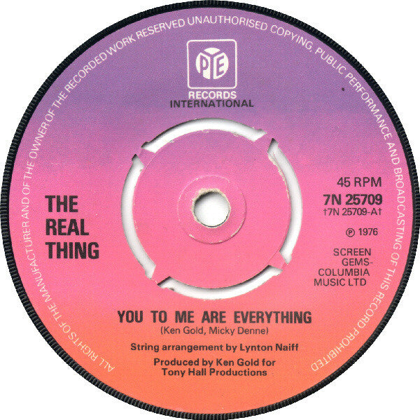 The Real Thing : You To Me Are Everything (7", Single, 4-P)