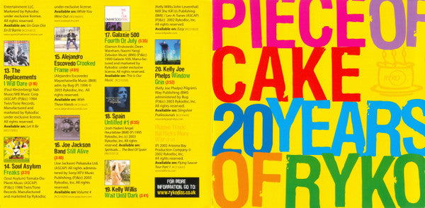 Various : Piece Of Cake 20 Years Of Ryko (CD, Comp)