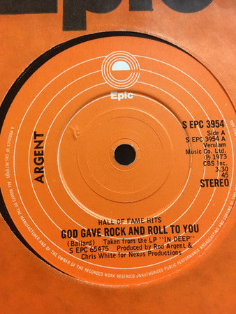 Argent : God Gave Rock And Roll To You (7")