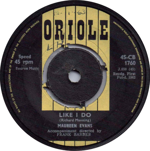 Maureen Evans : Like I Do (7", Single)