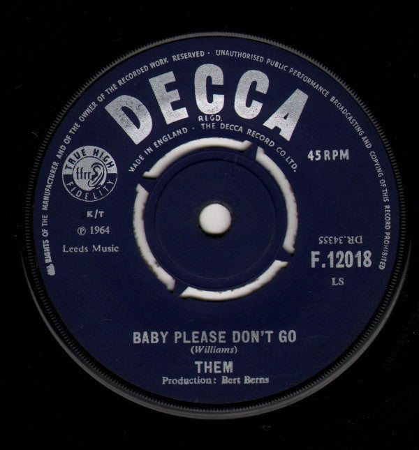Them (3) : Baby Please Don't Go (7", Single, Mono)