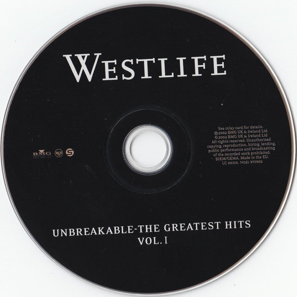 Westlife : Unbreakable-The Greatest Hits Vol. I (CD, Comp, Enh)