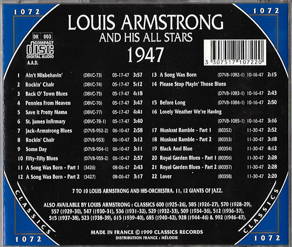 Louis Armstrong And His All-Stars : 1947 (CD, Comp)