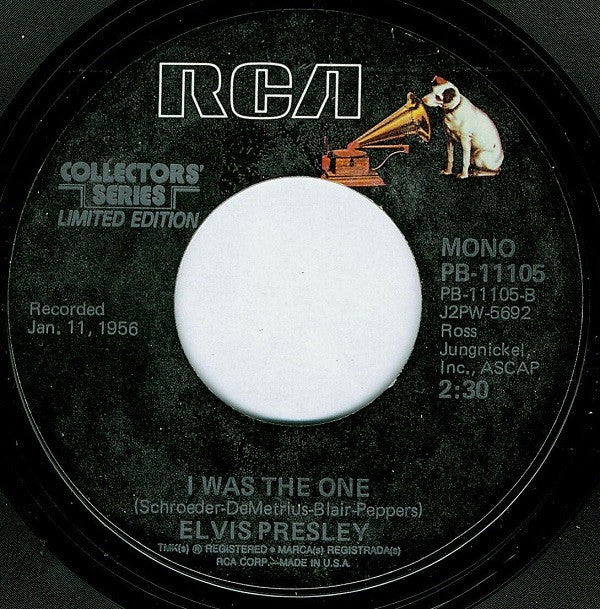 Elvis Presley : Heartbreak Hotel / I Was The One (7", Single, Mono, Ltd, RE, Styrene, Ter)