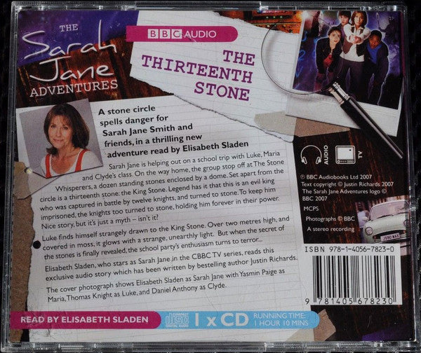 Justin Richards (3) Read By Elisabeth Sladen : The Sarah Jane Adventures - The Thirteenth Stone (CD)