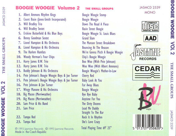 Various : Boogie Woogie Volume 2 (The Small Groups) (CD, Comp, Mono)