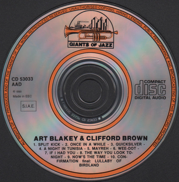 Art Blakey & Clifford Brown : New York City, Birdland Club, February 21, 1954 (CD, RP)