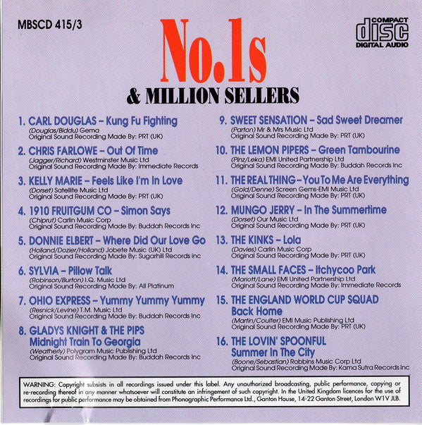 Various : No.1s & Million Sellers - Volume 3 (CD, Comp)