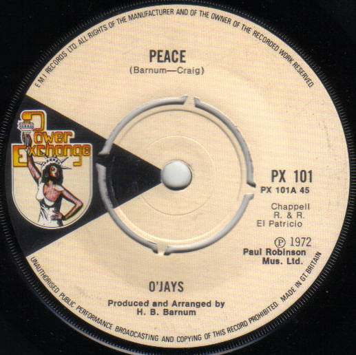 The O'Jays : Peace (7", Single)